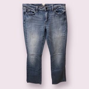 J. Crew Womens Cotton Mid Rise Bootcut Full Zip Faded Light Wash Jeans Size 29R